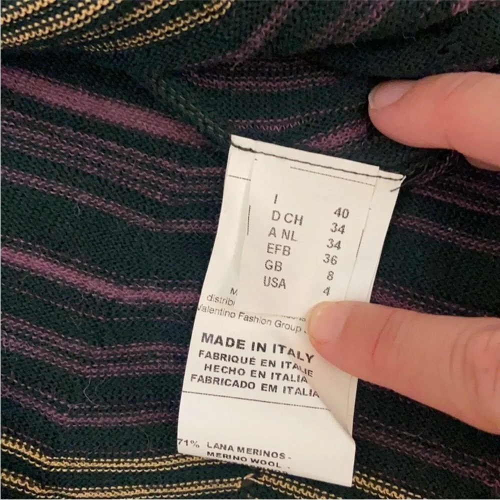 Missoni Stripe Woven Merino Wool Blend Open Sweater Cardigan Duster Sz40 US4 szS - Picture 9 of 10